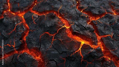 Photo Lava texture fire background rock volcano magma molten hell hot flow flame pattern seamless