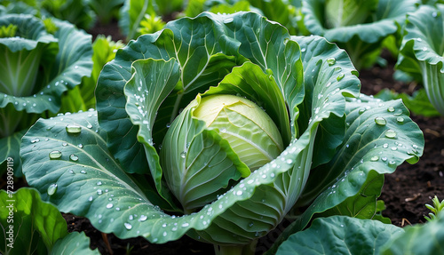 repolho, horta, cultivo orgânico photo