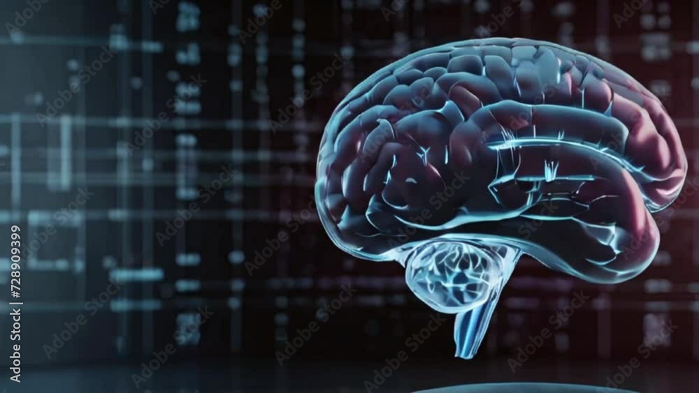 human brain anatomy,Hologram of the human brain. Background with ...