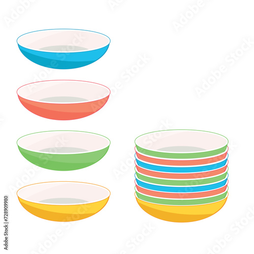 stack of colorful plates