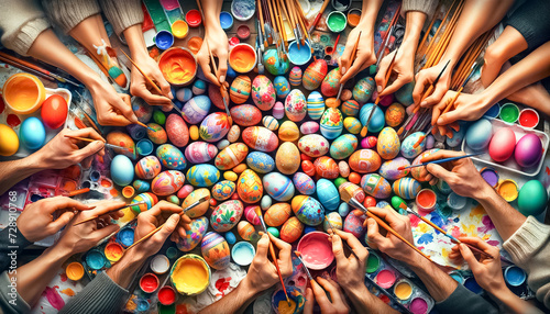 Creative Hands Unite: A Vivid Easter Egg Painting Extravaganza