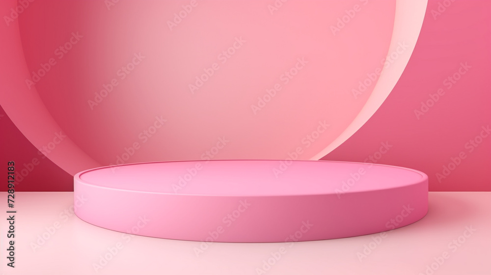 Abstract pink color gradient studio background for product presentation