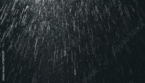 Rain falling from the sky, looking up, black background 03