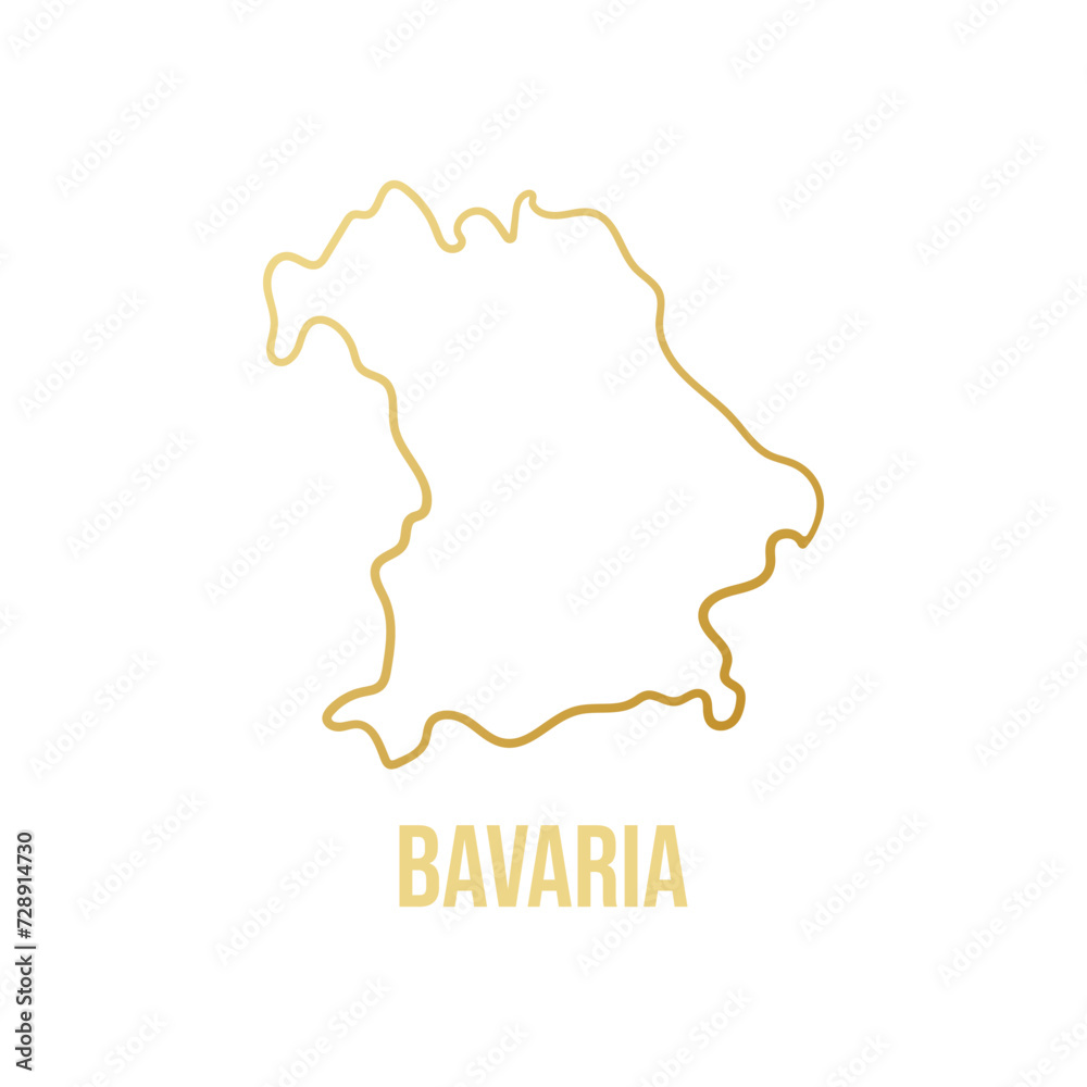Bavaria german state. Simplified borders map. Bavaria german state. Simplified borders map.