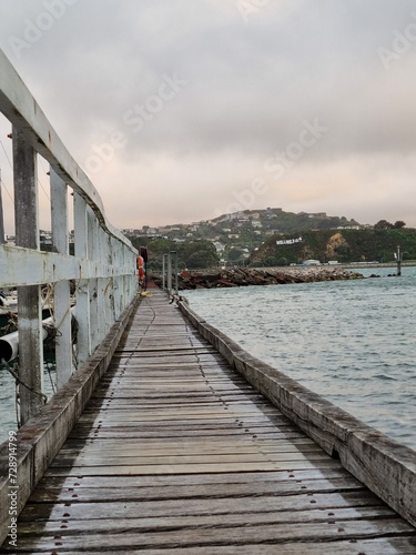 Walking the wharf in a storm