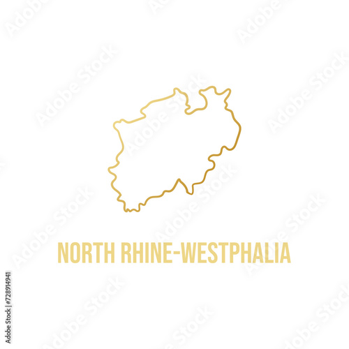 North Rhine Westphalia state smooth abstract map