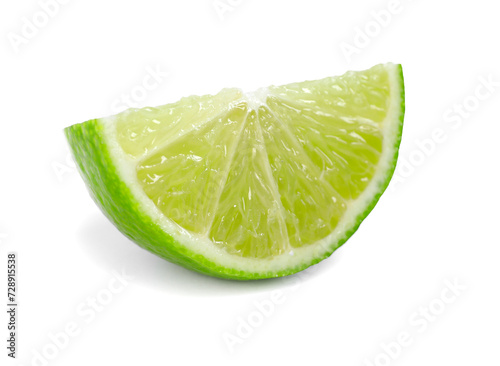 Piece of fresh lime isolated on white