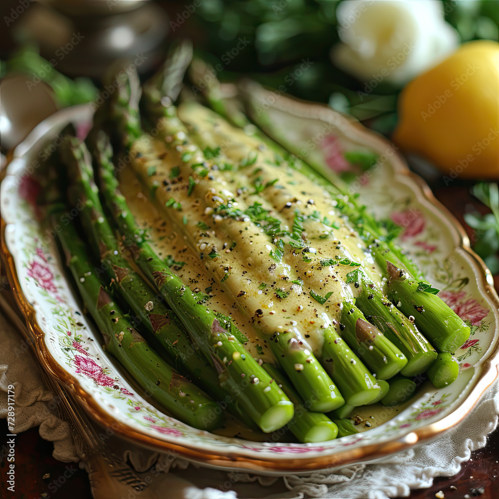 Spring Asparagus Delight: Grilled to Perfection with Hollandaise Spring Asparagus Delight: Grilled to Perfection with Hollandaise