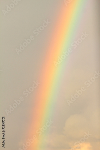 rainbow in the sky. rainbow over sky. beautiful rainbow colors.