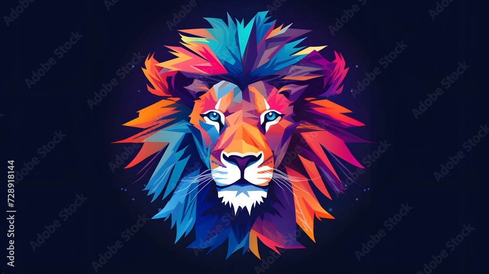 low poly lion vector isolated with smoke illustration