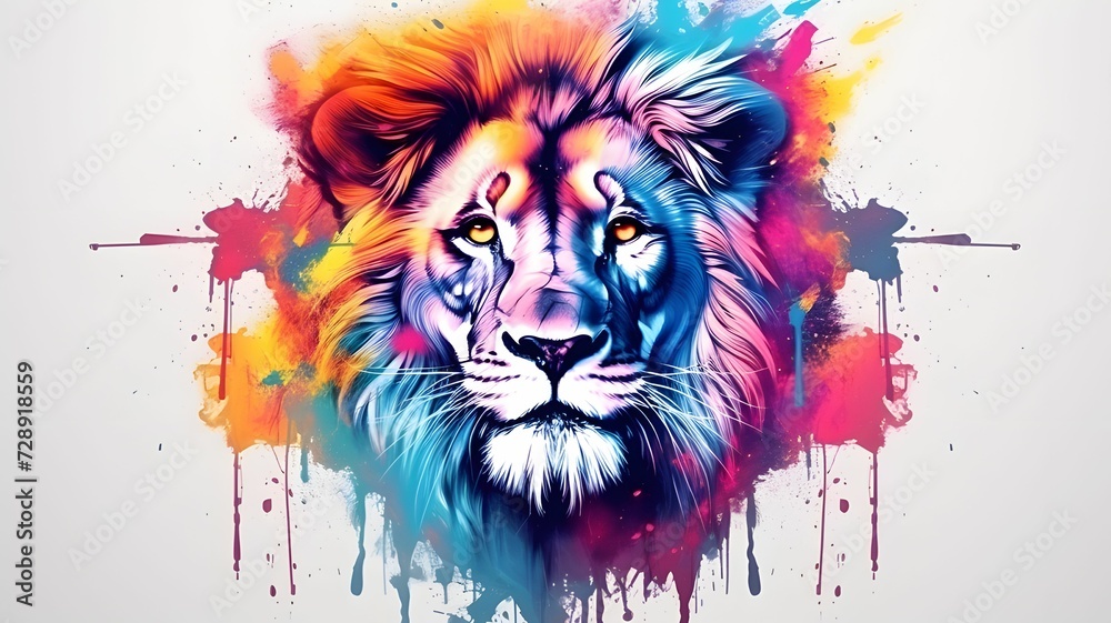 low poly lion vector isolated with smoke illustration