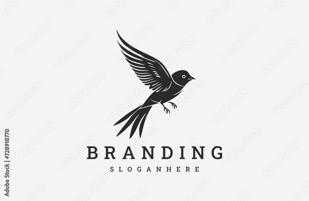 Obraz premium Bird logo style icon design template flat vector