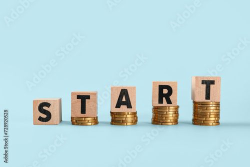 Cubes with word START and s...