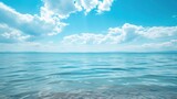 beautiful sea in the middle of the ocean with a beautiful blue sky