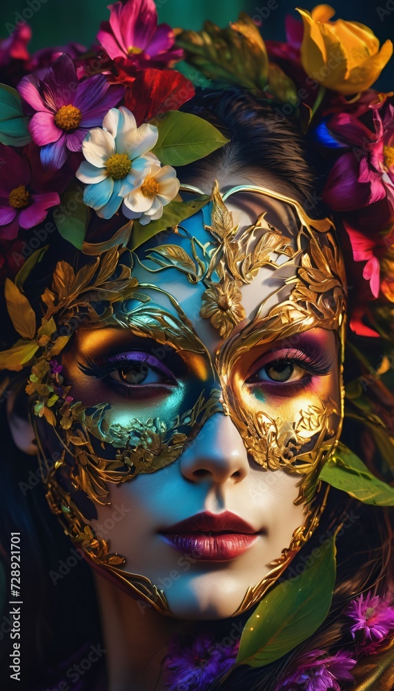 woman in carnival mask