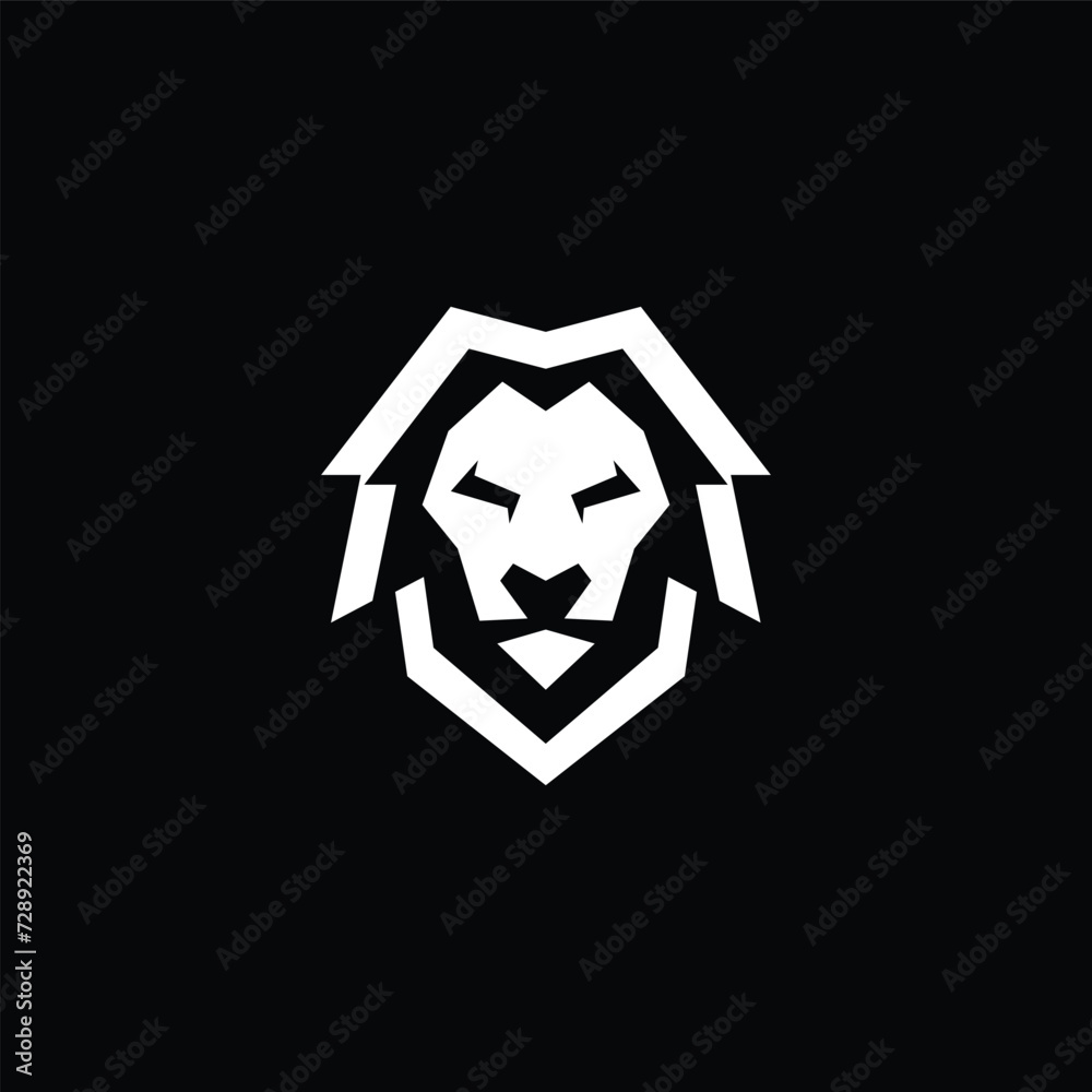 Obraz premium Simple wise lion head logo