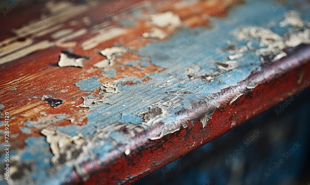 Old wooden bench with peeling paint. Shallow depth of field. Old wooden bench with peeling paint. Shallow depth of field.