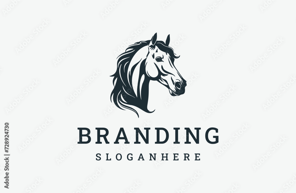 Head horse logo style icon design template flat vector Head horse logo style icon design template flat vector