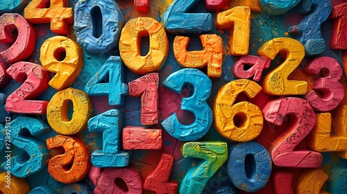Colorful jumble of numbers.