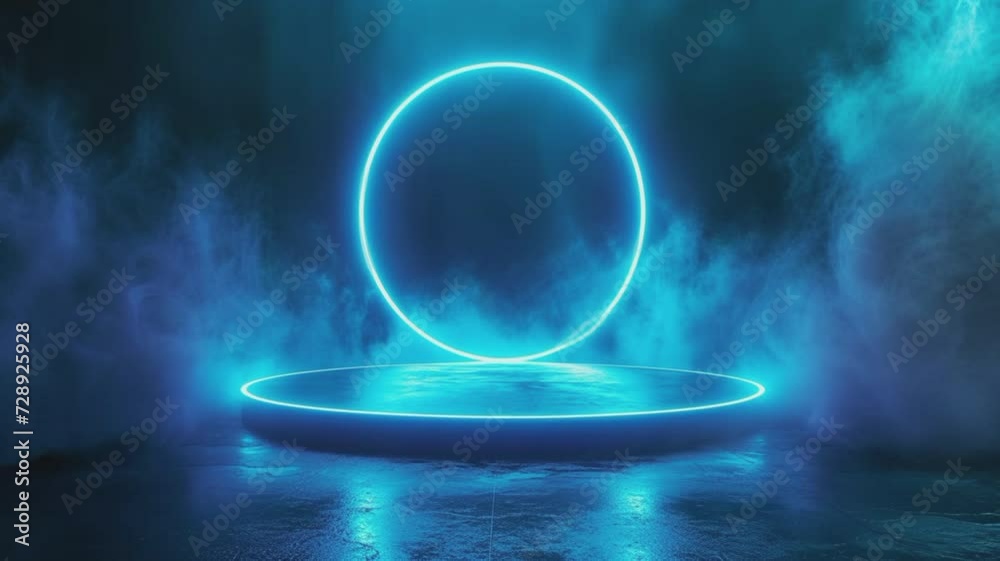 Podium light hologram portal circle cyberpunk effect game element