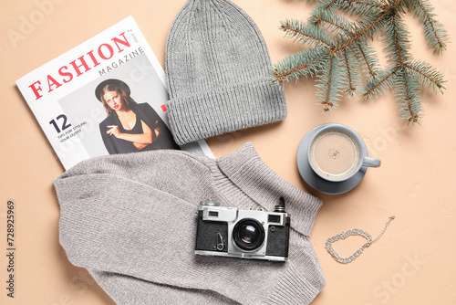 Stylish warm clothes with p...
