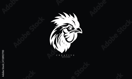 Chicken black logo black background