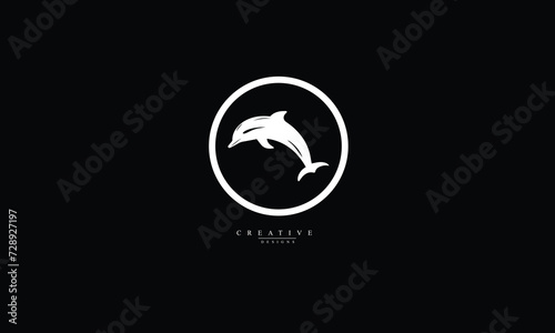 Dolphin - sea animal. Dolphin black art. Dolphin Silhouette. Dolphin isolated 