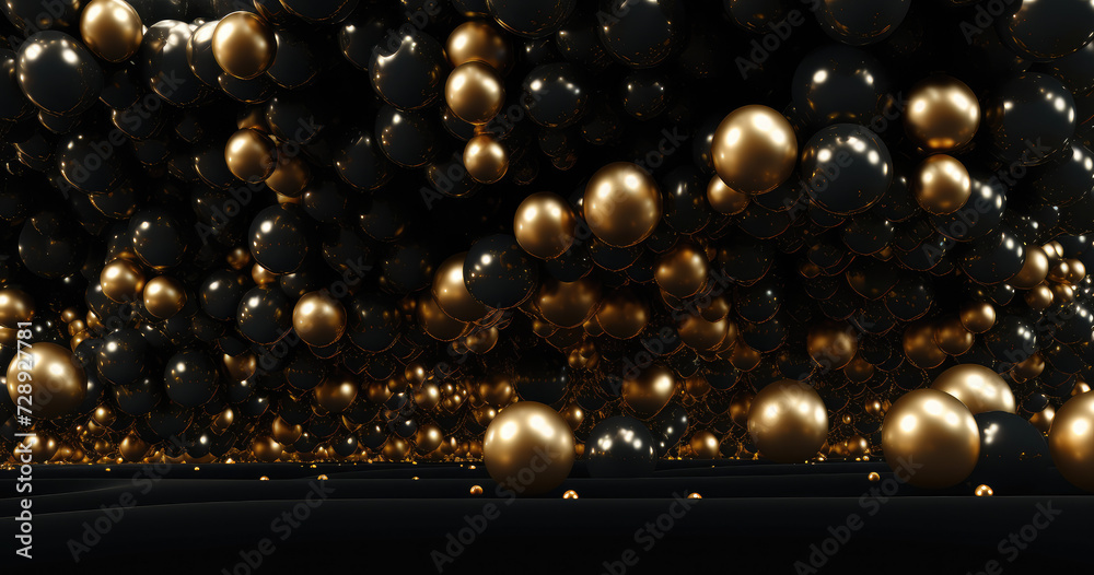 Gala of the Night Lustrous Balloons in Celebratory Ascent