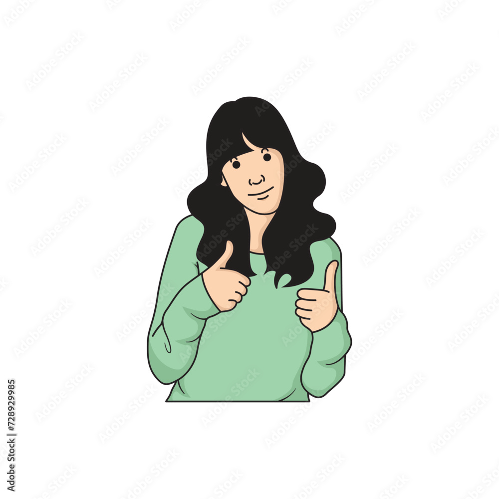 a woman is pointing her thumbs a woman is pointing her thumbs