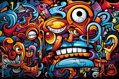 Doodles graffiti art background, Doodles Graffiti Wallpaper, Doodle Graffiti Pattern, AI Generative