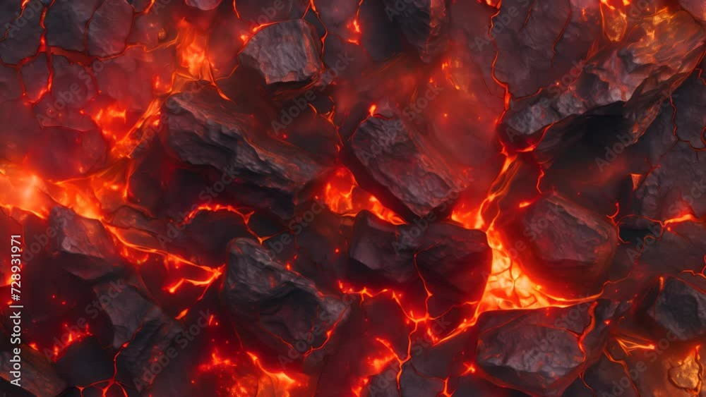 Surface of cooling lava with the light of its internal heat glowing through
Surface of cooling lava with the light of its internal heat glowing through