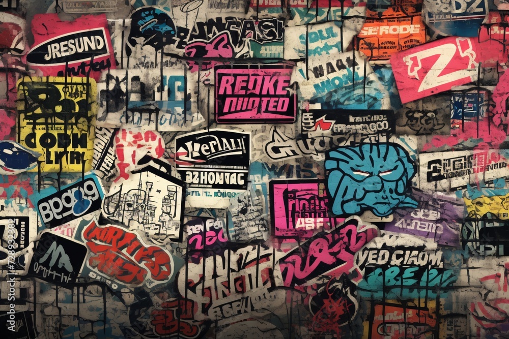 Vintage Dirty Graffiti Tags And Throw ups pattern, Dirty Graffiti Tags Wallpaper, Graffiti Background, Graffiti Wallpaper, Graffiti Pattern, AI Generative