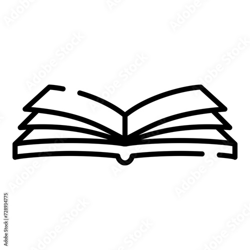 Open book black line icon