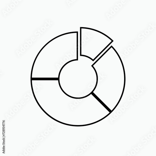 Pie Chart Icon. Statistics Symbol - Vector Illustration In Glyph Style for Design and Websites  Presentation or Application.