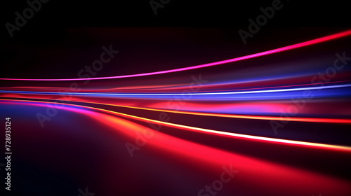 Modern red glowing neon light tail design, futuristic glowing light tail background