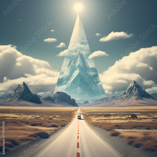 road in the mountains Generative AI