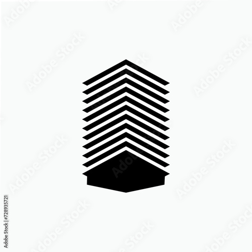 High Rise Building Icon. Landmark, Metro Symbol - Vector.
High Rise Building. Modern Architecture Icon. Skyscraper Symbol - Vector. 
