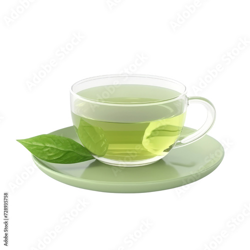 Green Tea PNG Cutout, Generative AI