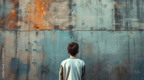 The distant stare of a teenage boy contemplating the dreams he once had but has now given up on.