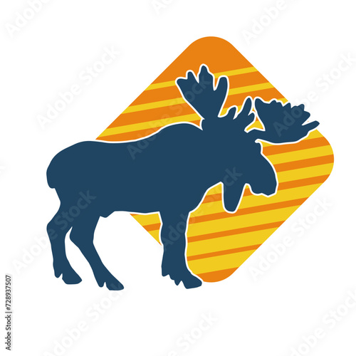 silhouette of a moose animal isolated on white background photo