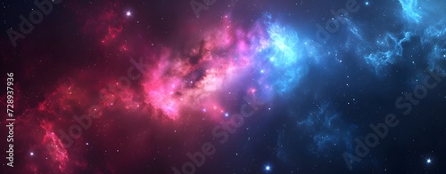 Cosmic Universe with nebula and stardust, colorful backgrounds. copy space, wallpaper, mockup, presentation.
