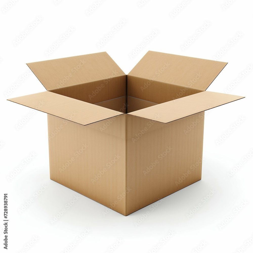 Cardboard Packaging Box Isolated on White Background. Generative ai