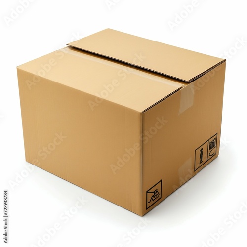 Cardboard Packaging Box Isolated on White Background. Generative ai