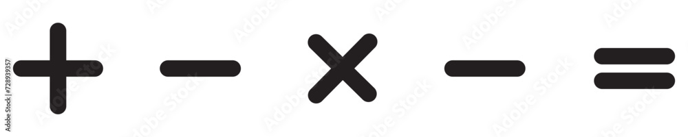 mathematical icon. math calculations addition, division, subtraction, multiplication, plus minus button symbol set. mathematical calculator education vector in black and white. Eps10. mathematical icon. math calculations addition, division, subtraction, multiplication, plus minus button symbol set. mathematical calculator education vector in black and white. Eps10.