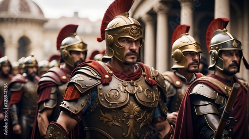 Roman soldier in ornate armor