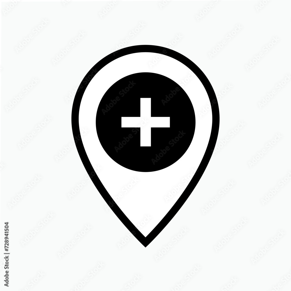 Hospital Icon. Health Care Center. Clinic Position. Hospital Icon. Health Care Center. Clinic Position.