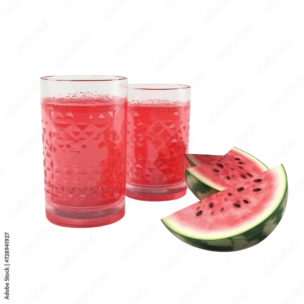 Watermelon Juice PNG Cutout, Generative AI Watermelon Juice PNG Cutout, Generative AI