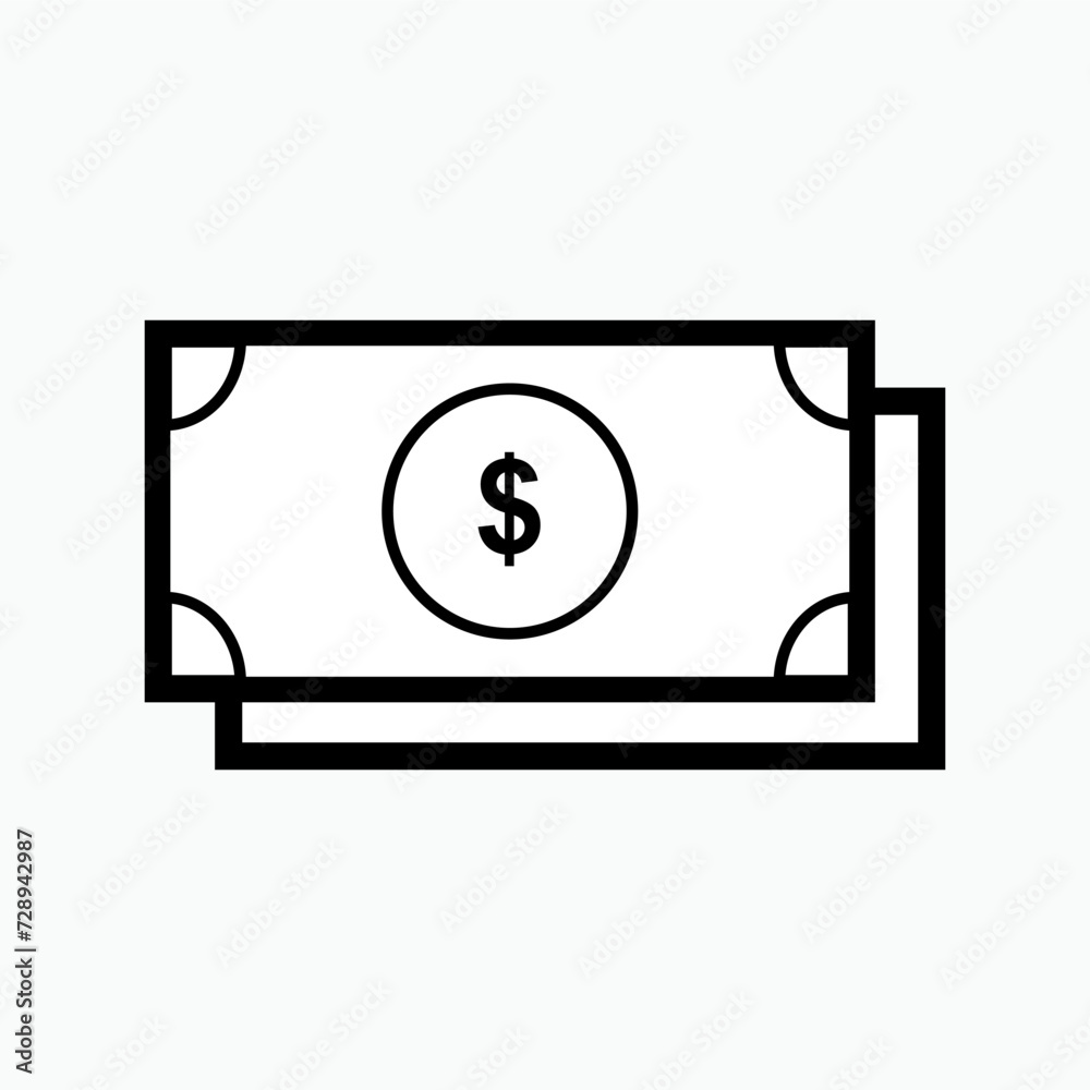 Money Icon. Saving Symbol - Vector Illustration In Glyph Style for Design and Websites, Presentation or Application.