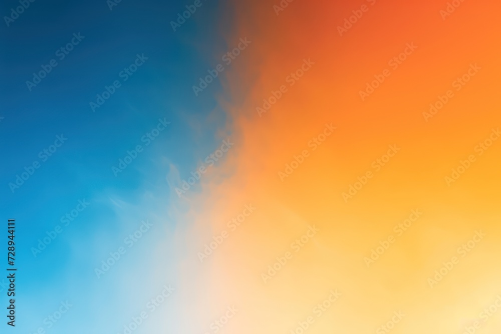 sunset sky background with orange and blue colors, nature abstract background