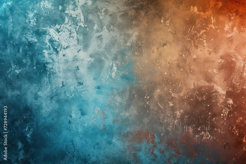 Fototapeta premium Grunge blue and orange background with space for text or image